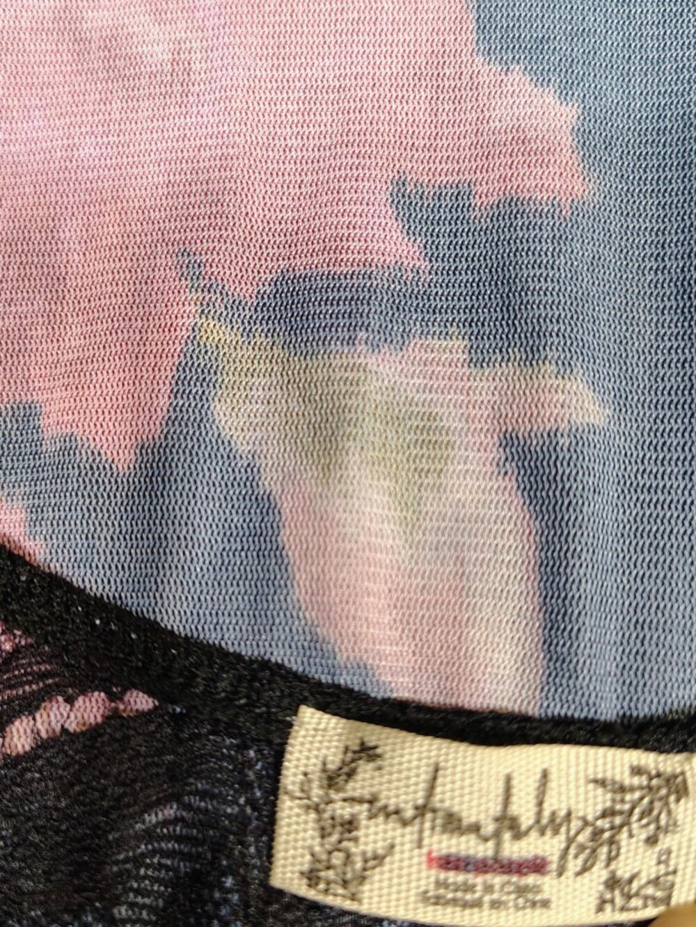 Free People Bodysuit Women's XS Black Pink Floral Off-Shoulder Boho Top NWOT - Picture 10 of 13